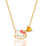 Sanrio  Brass Heart Crystal Birthstone Charm Necklace - 16 + 2'' Chain