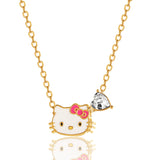 Sanrio  Brass Heart Crystal Birthstone Charm Necklace - 16 + 2'' Chain