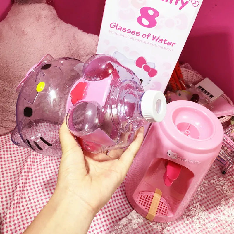 New 2L Kawaii Cartoon Hello Kitty Melody Desktop Water Dispenser Cute Beautiful Cup Large Capacity Toy Children Gift Customized