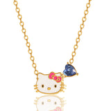 Sanrio  Brass Heart Crystal Birthstone Charm Necklace - 16 + 2'' Chain
