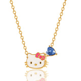 Sanrio  Brass Heart Crystal Birthstone Charm Necklace - 16 + 2'' Chain