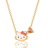 Sanrio  Brass Heart Crystal Birthstone Charm Necklace - 16 + 2'' Chain