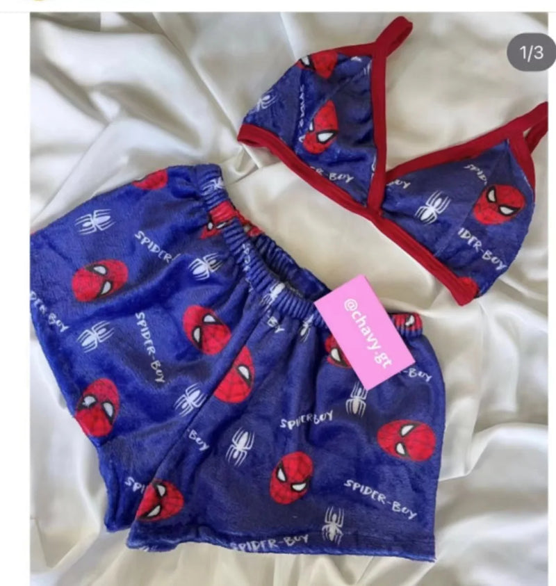 Hello Kitty Pajamas Cartoon Sleeping Background Family Lounge Women'S Beach Wear 2 Pieces Summer