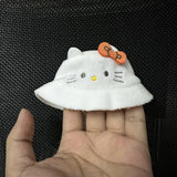 Sanrio Decorative Hat Keyring Kawaii Kuromi Cinnamoroll Hello Kitty Doll Pendant Collectible Ornament Toy Accessories Charm Gift
